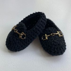 Gucci loafer look baby booties